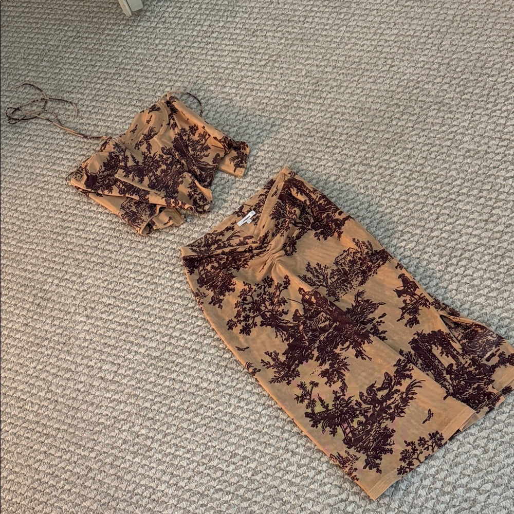 Miaou Brown and Black Two-Piece Set